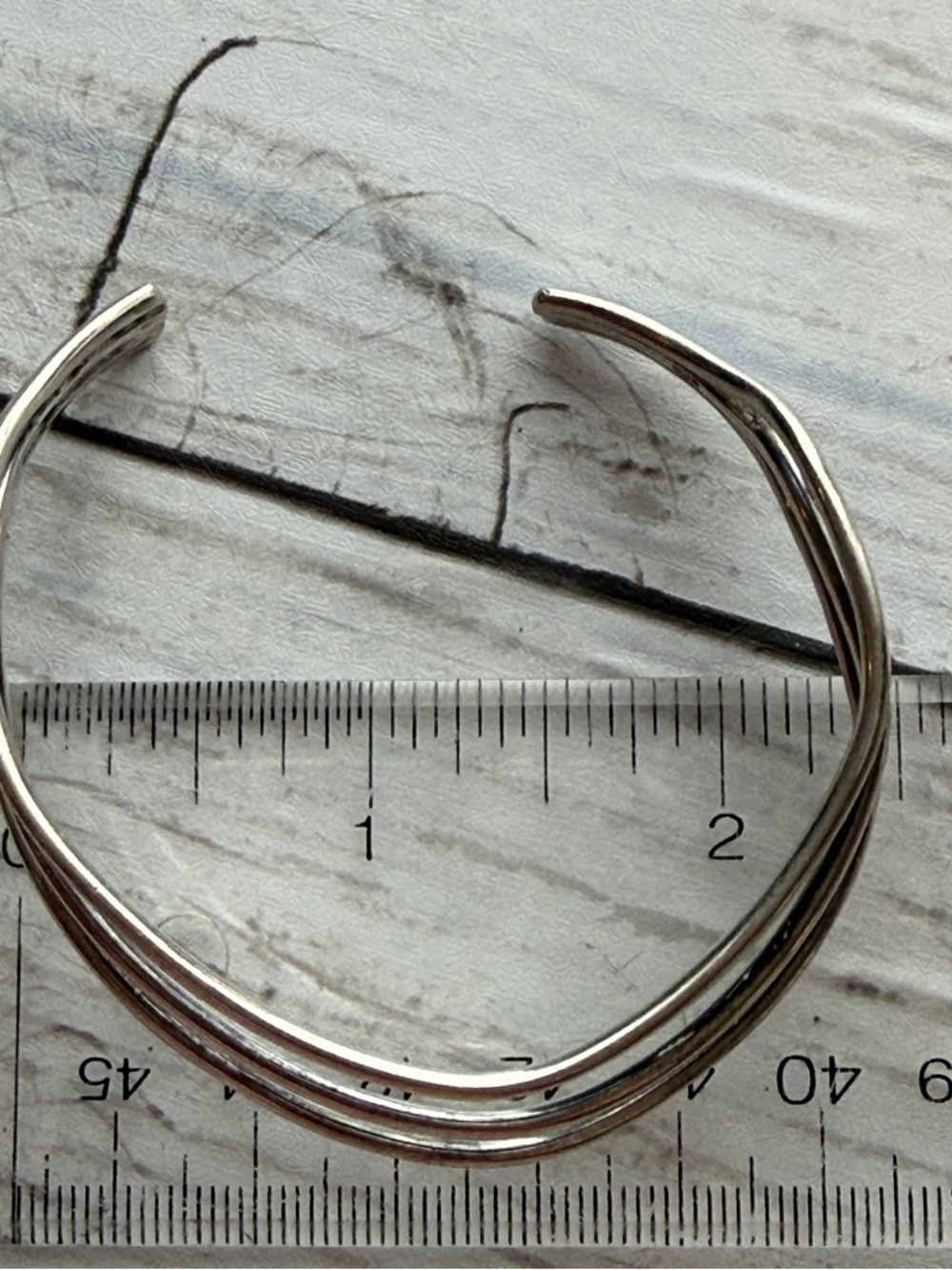 Sterling-Silver  Triple Band Open Cuff Bracelet in Silver